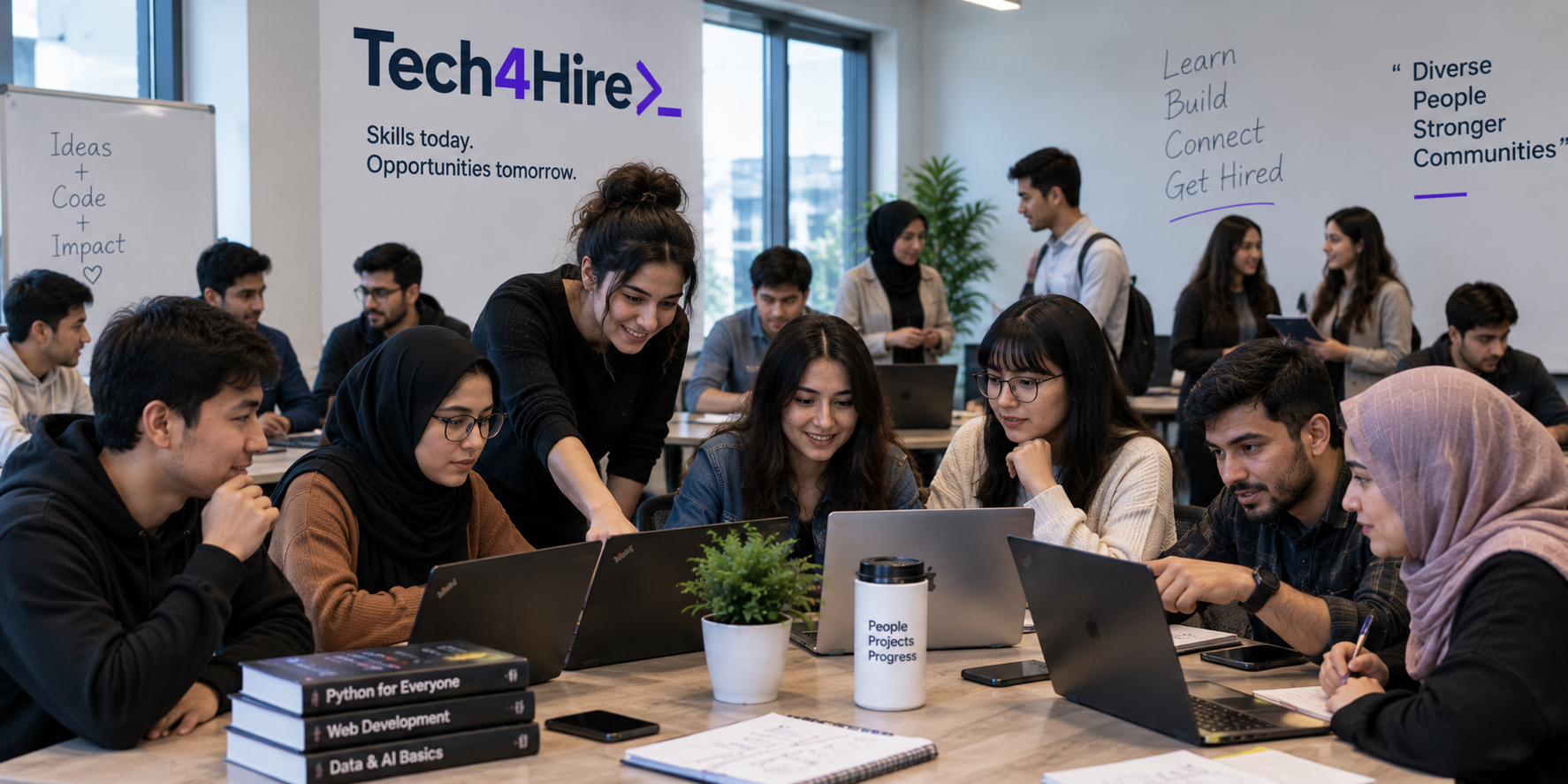 Tech4Hire community learning illustration